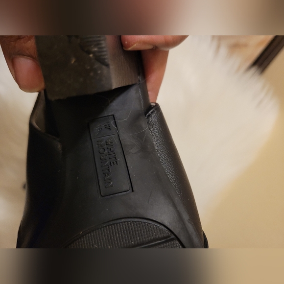 White Mountain Women's Size 6 M With Zip Open Toe Open back Black Sandals Heels - Picture 9 of 16